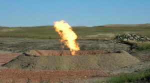 Gas flare in an oilfield