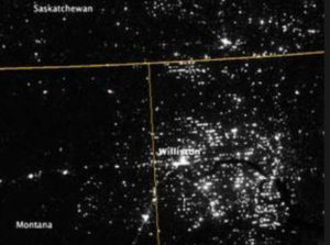 Gas flares in Bakken oil fields